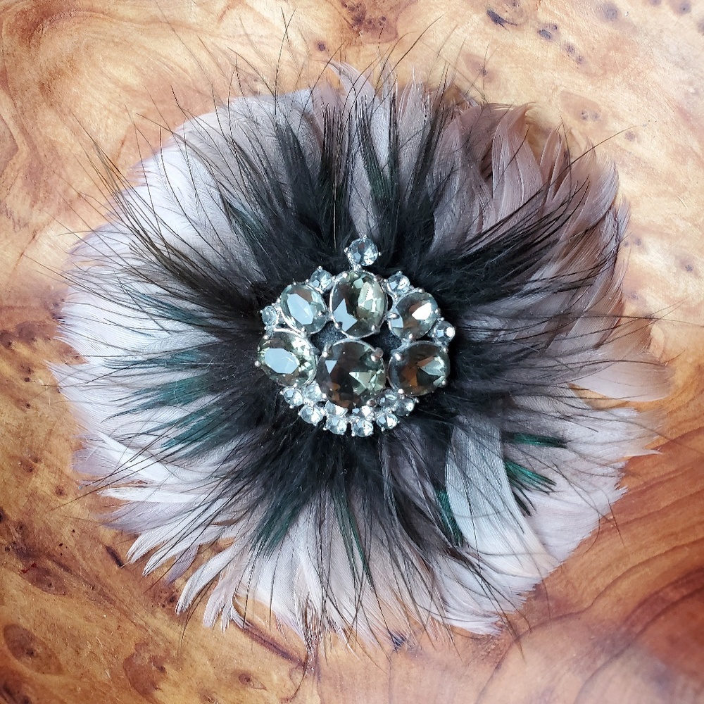 🎉💄TAKE IT SALE💋🥂Vintage Feather and Gem Brooch